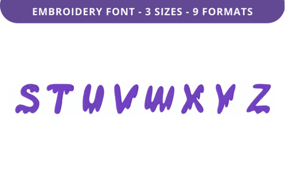 Drippy Ghost Font S to Z: A Versatile Embroidery Font for Creative Projects