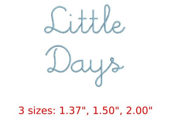 Little Days Font: A Playful Embroidery Design for Creative Expression