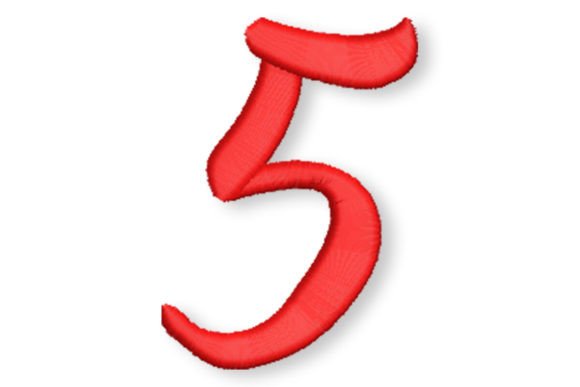 Script Number Five Font for Embroidery