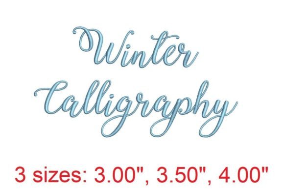 Winter Calligraphy Embroidery Font